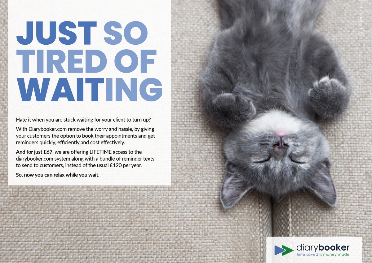 ginger_jam's tweet photo. Now you can relax while you wait...

@OneMinuteBriefs
@DiaryBooker
#Saving1MillionHours https://t.co/Ans0SFdiW6