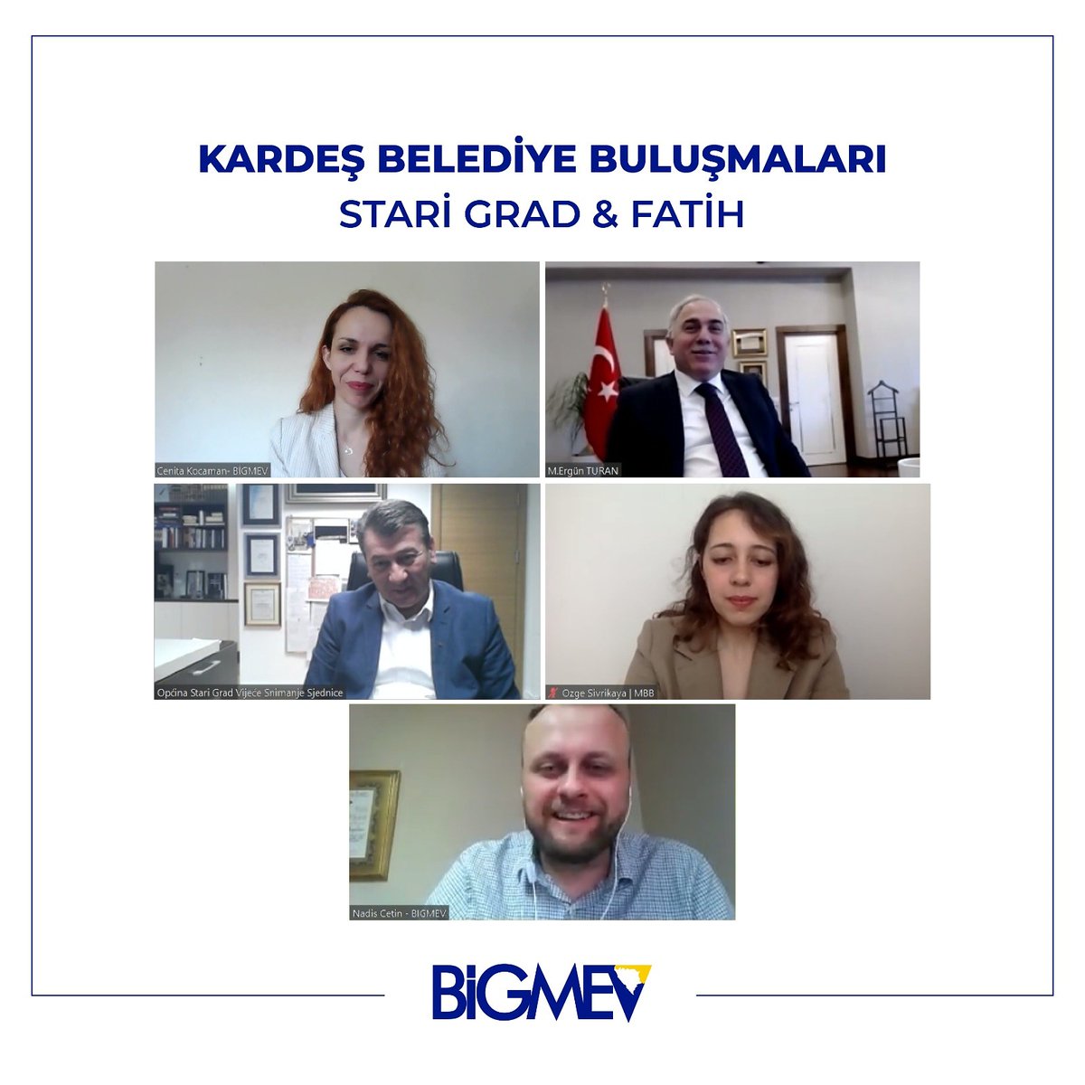 Bigmev's tweet photo. Kardeş Belediye buluşmaları kapsamında Stari Grad Belediye Başkanı Sn. Ibrahim Hadzibajric ile Fatih Belediye Başkanı Sn. Ergün Turan bir araya gelerek dostluk tazeledi ve yeni dönem ortak projeleri üzerinde verimli görüşmeler gerçekleştirdi. https://t.co/LWkAziLneT