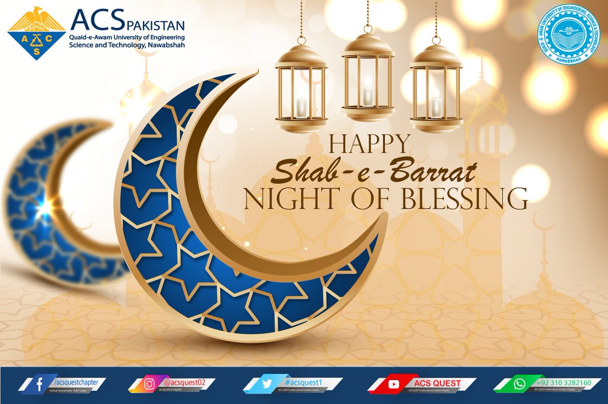 acsquest1's tweet photo. O Allah, forgive us for all our sins and add us to those who are blessed. On this holy night (Shab e Barat), we seek forgiveness for all our sins. Please accept our prayers and bless us with your blessings.
Shab e Barat Mubarak!
#Shab_e_Barat_Mubarak
#ACSQUEST https://t.co/YJadC52Do2