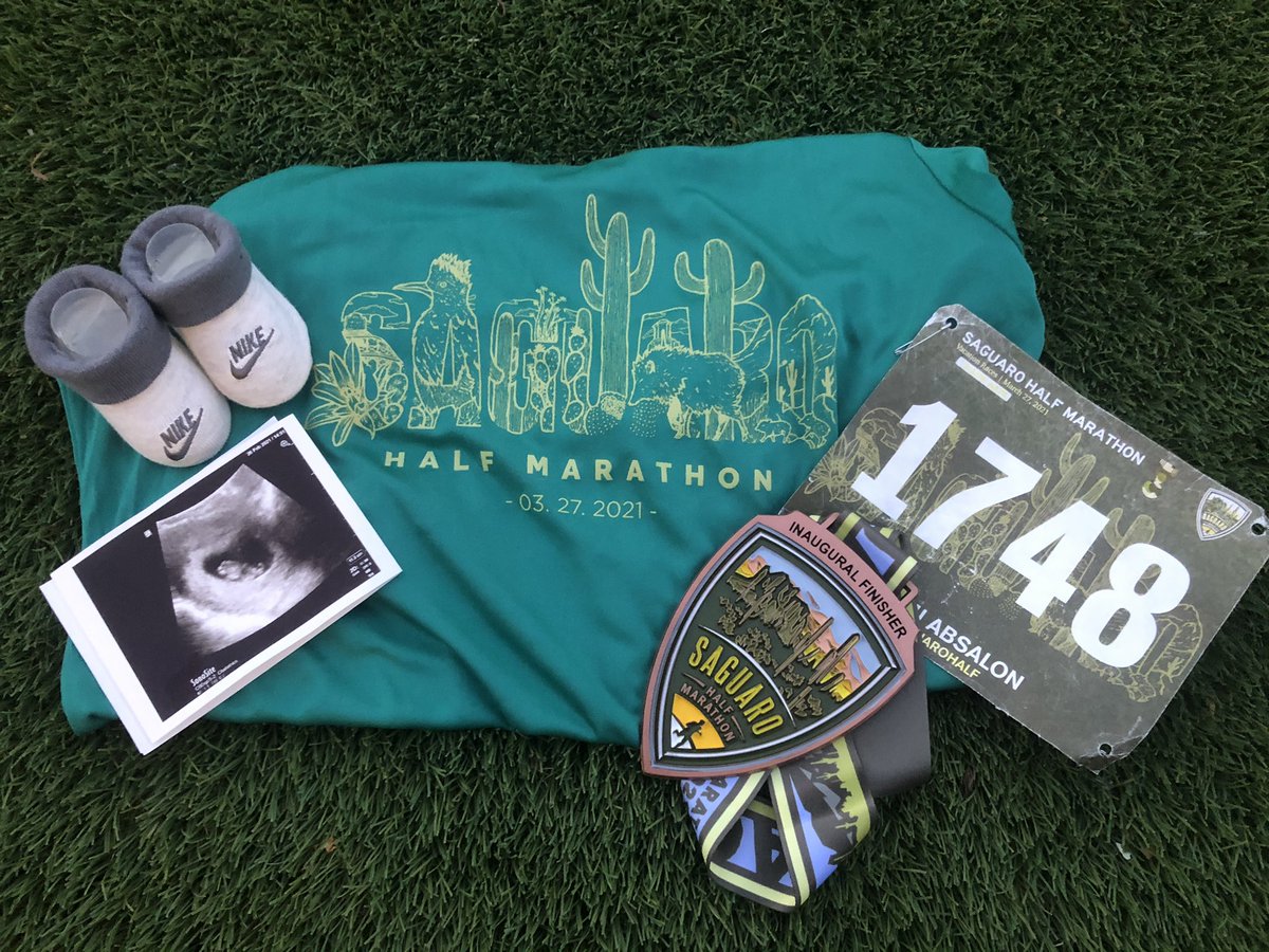 jpabsalon's tweet photo. Baby A joined Naomi &amp; I for a half marathon over the weekend! We’re excited to start a family this September. https://t.co/54IEhGOuT9
