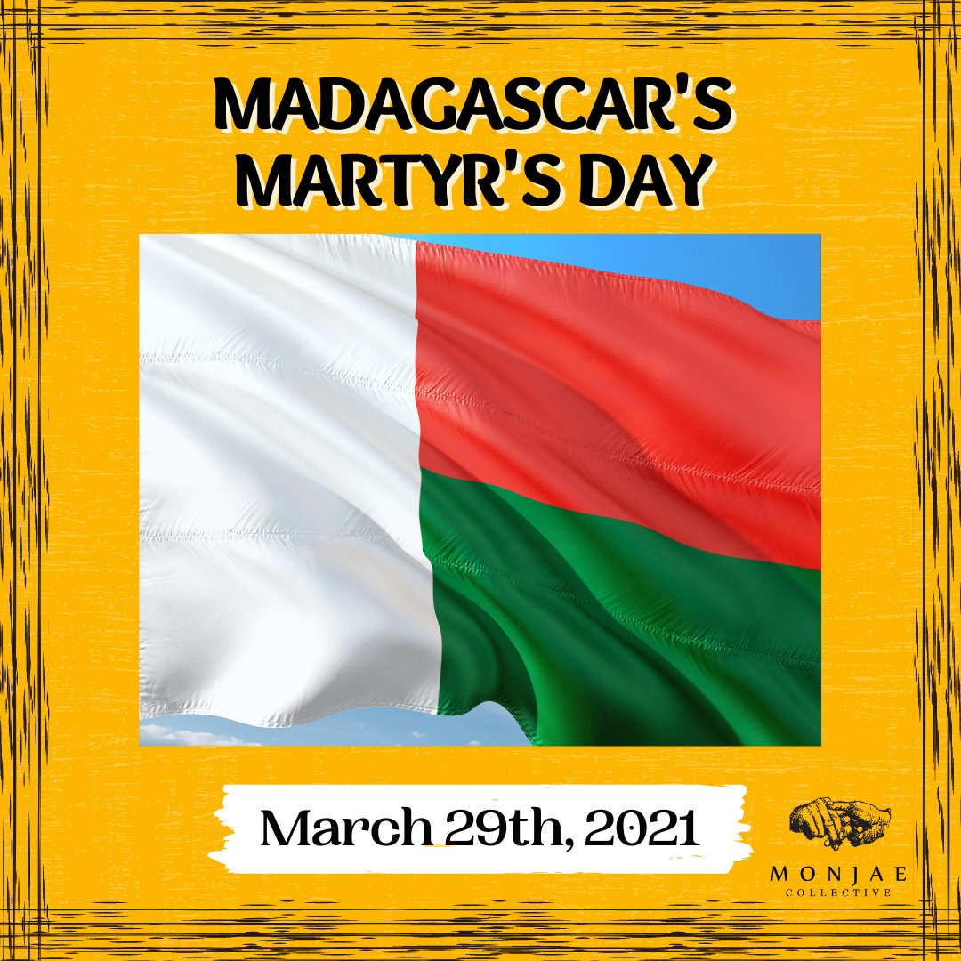 MonjaeCollectiv's tweet photo. #TodayInAfrica: March 29th, Madagascar commemorates the pro-independence insurrection of March 29, 1947 against French colonial rule.
#Madagascar #MartyrsDay #AfricanDiaspora #AfricanHistory #MonjaeCollective #Africa #Liberation
@cipdhunesco https://t.co/wo7TC9SwTn