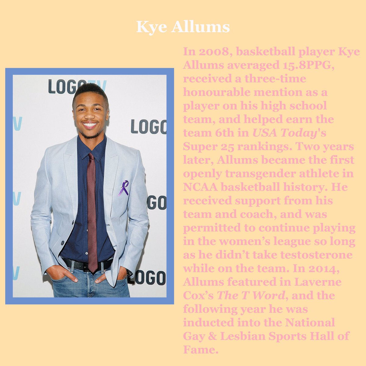 ObanPride's tweet photo. Day 2 of #TransWeekofVisibility 🏳️‍⚧️! Today we’re looking at just a few of the trans trailblazers in the sports scene 🏊‍♂️⚽️🏀 #TWOV #OPsupportTrans https://t.co/b5v0ZlJK3J