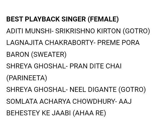 Shreyushka_SG's tweet photo. Congratulations @shreyaghoshal didi for getting nominated for two songs #Tomake(Parineeta) and #NeelDigante(Gotro)!!👏🏻👏🏻 Your every song is a blessing for us no matter what..❤️❤️ https://t.co/mxLAflswTJ