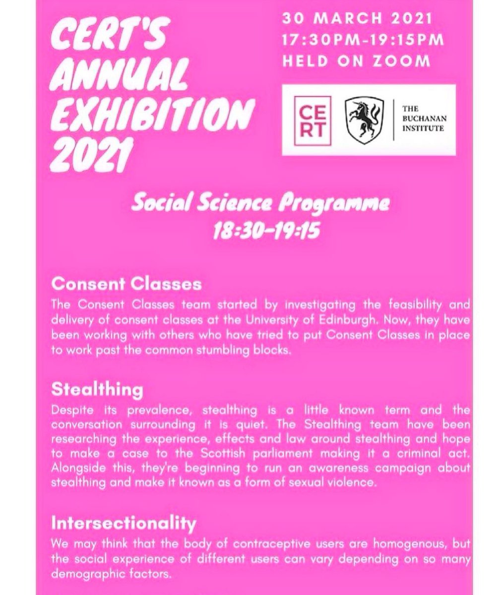 CERTScotland's tweet photo. ⭐️ANNUAL EXHIBITION 2021⭐️ 

Save your spot at the link in this thread: 

We are delighted to announce that our inaugural annual exhibition will be held via Zoom. Hear each of our research team's discuss  what they have been up to this year! https://t.co/BB0OYYHaQi