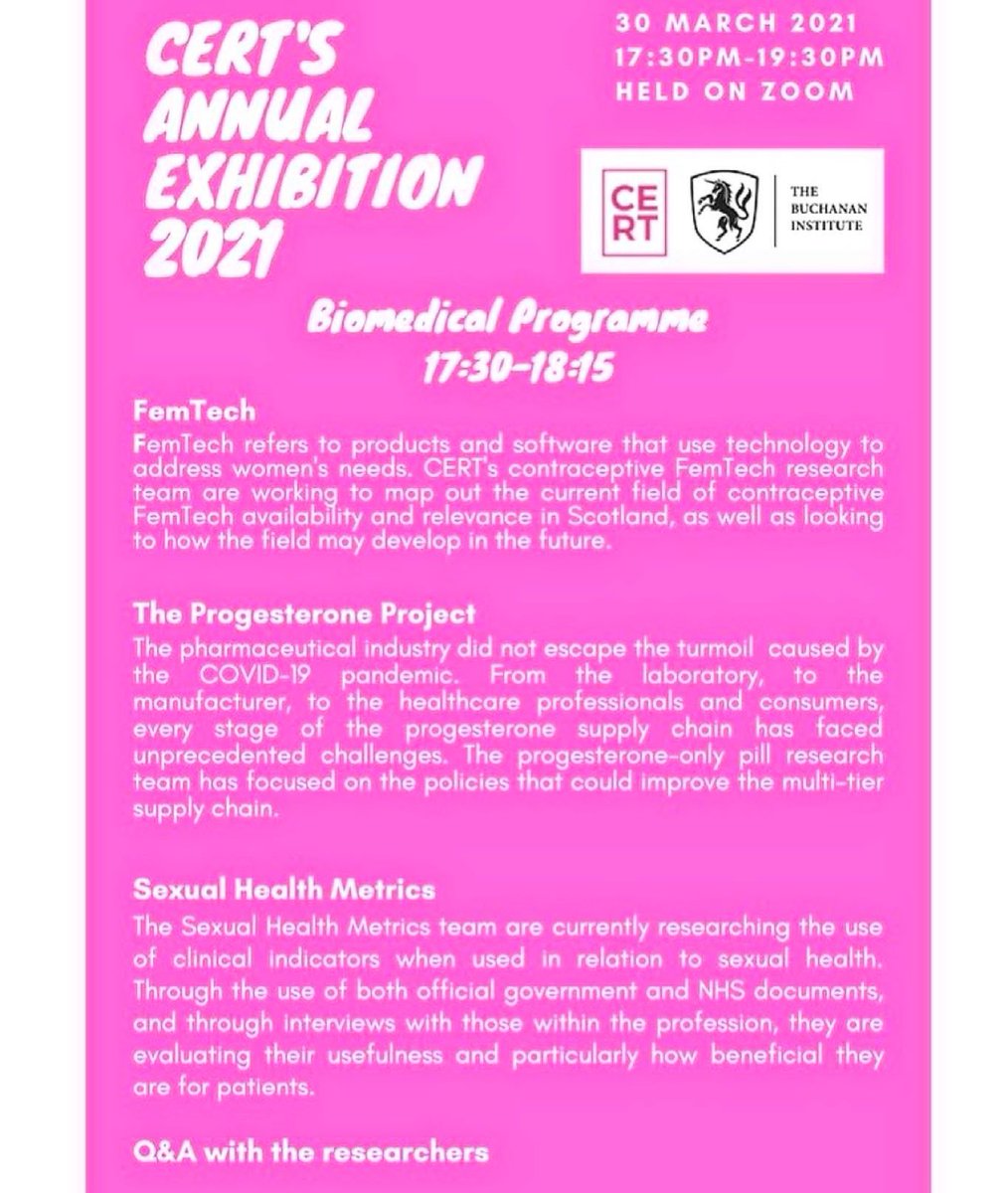 CERTScotland's tweet photo. ⭐️ANNUAL EXHIBITION 2021⭐️ 

Save your spot at the link in this thread: 

We are delighted to announce that our inaugural annual exhibition will be held via Zoom. Hear each of our research team's discuss  what they have been up to this year! https://t.co/BB0OYYHaQi