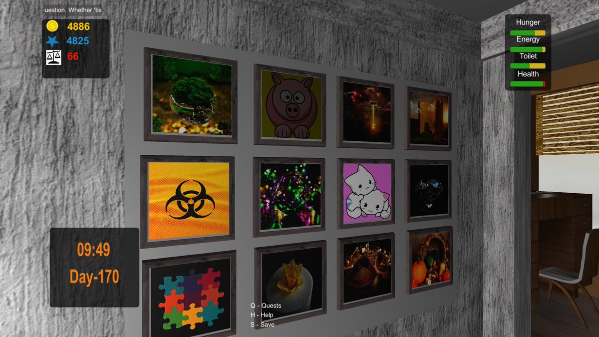 Volrest's tweet photo. You'll value your life, going through the game for the fifth time because you shit yourself or forgot to eat. You'll have to freelance for pennies. It's not easy to live from home😂

Quarantine simulator from the Steam
#indiegame #indiegames #QuarantineLife https://t.co/6StnIfCxyc