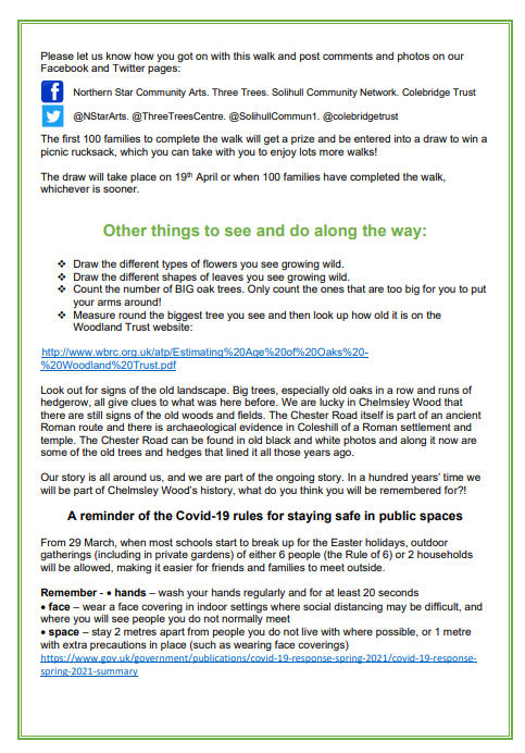 3Treescentre's tweet photo. Three Trees &amp; Northern Star have teamed up with Colebridge Trust to design a family walk for the Easter hols. Download the below or pop in to pick up your pack. Return the answer sheet to receive a prize just for entering, you'll also be entered into our prize draw! - Good Luck🍀 https://t.co/kY9vGL6vX4