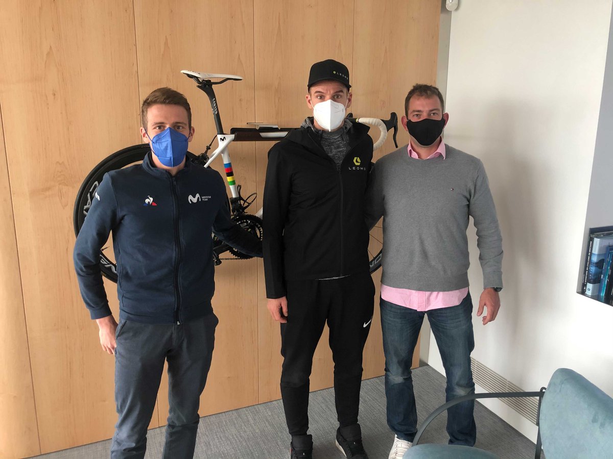 leomolabs's tweet photo. LEOMO's @HansenAdam and @JonDibben1, both former WorldTour Team riders, visited @Movistar_Team to explain how our technology will help their riders achieve optimal posture, form and technique through advanced motion data analysis. Read more: https://t.co/8Ydx8RwITQ https://t.co/SkJip0cCMp