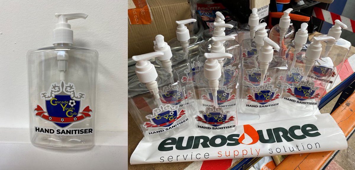 Eurosource_Ltd's tweet photo. Nice little order for some branded Sports Sanitiser bottles for our local football club @CascadeYC. if you want these for your team. Contact the office for a price. 01443 828180 https://t.co/PPZaWQGbqd
