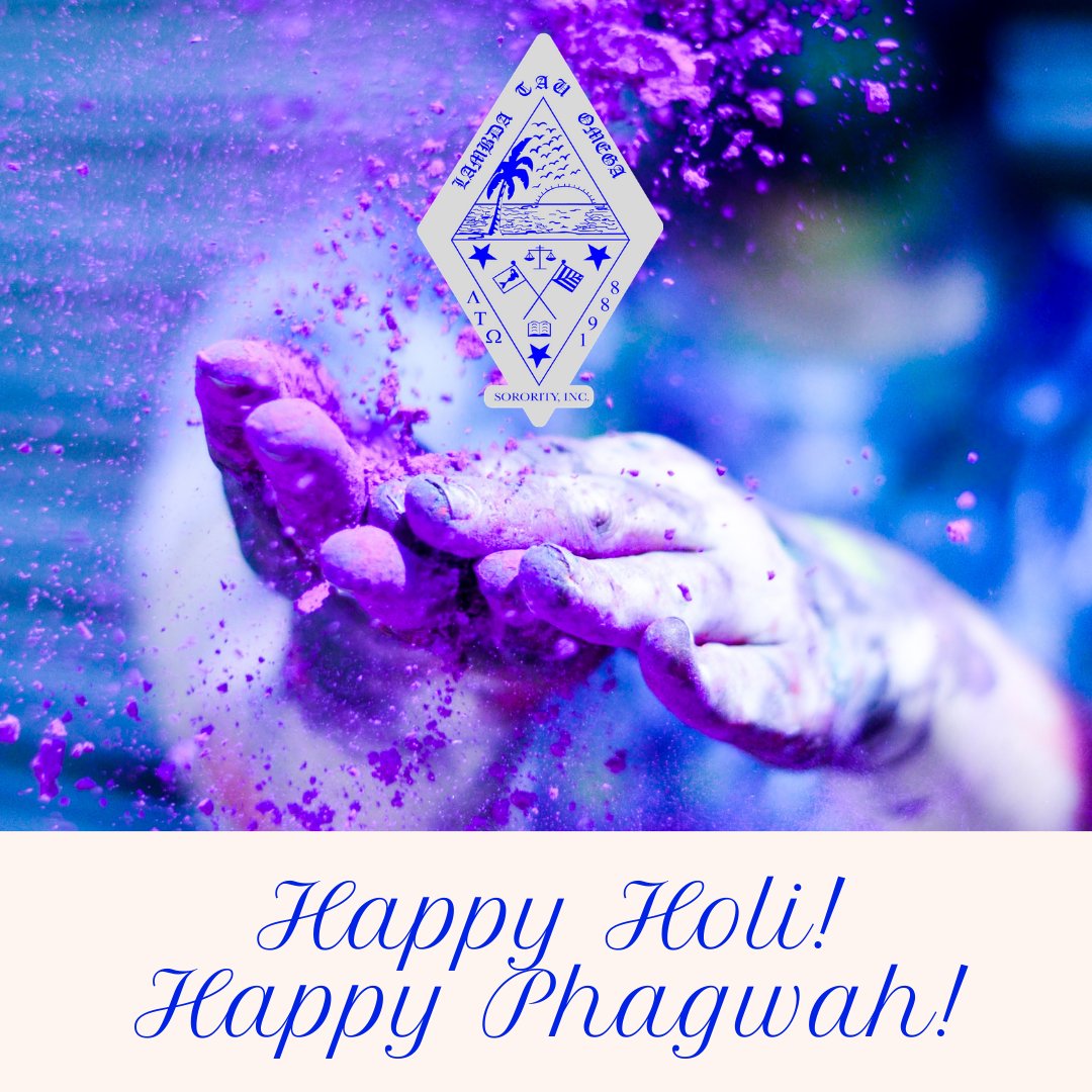 LambdaTauOmega's tweet photo. Holi or Phagwah is celebrated throughout the #Indian diaspora and marks the arrival of #spring and triumph of good over evil. Lambda Tau Omega wishes all of our sisters of the Indian diaspora and beyond a very happy #holi or #phagwah! Jai ho! https://t.co/L9w0snD9B9