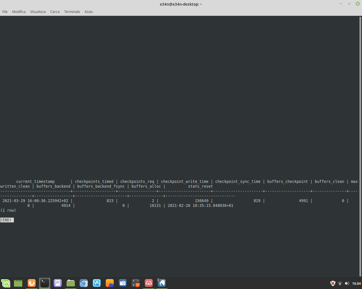 ivanonatalini68's tweet image. Postgresql Administration.

 How to stored a snapshot of statistics of the background process&apos;s activity.

#postgresql #pgsql #psql #unix #linux #windows #aws #cloud #backend #fullstack #dba #database