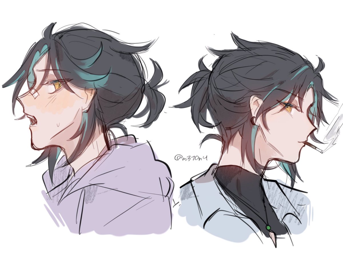 5amanco's tweet photo. Here is my offering of hair tied back Xiao 🏃‍♀️💨 https://t.co/CtisndOC3l