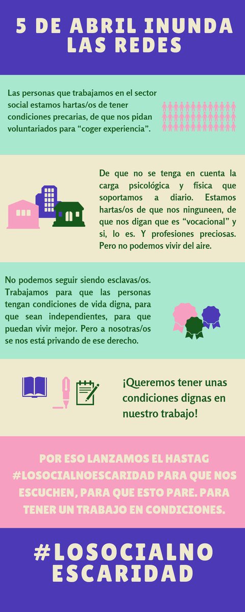 asc_asap's tweet photo. Desde #AsociacionASAP hacemos eco de esta iniciativa por una visualización de las carencias del sector al que pertenecemos. #LoSocialNoEsCaridad busca inundar las redes con estas demandas que son tan necesarias y justas. 
El día 5 inundemos las redes https://t.co/mDqmWMMglX