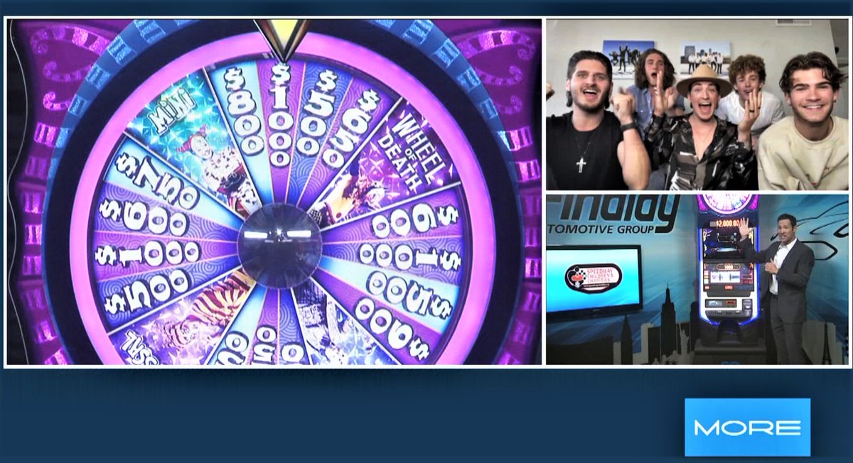 Today boy band #OnTheOutside hit $1000 on the #Findlay SpinZone on @MOREFOX5. We doubled it! So that's $2000 we'll donate to #SpeedwayChildrensCharities. @scclasvegas #FindlayCares