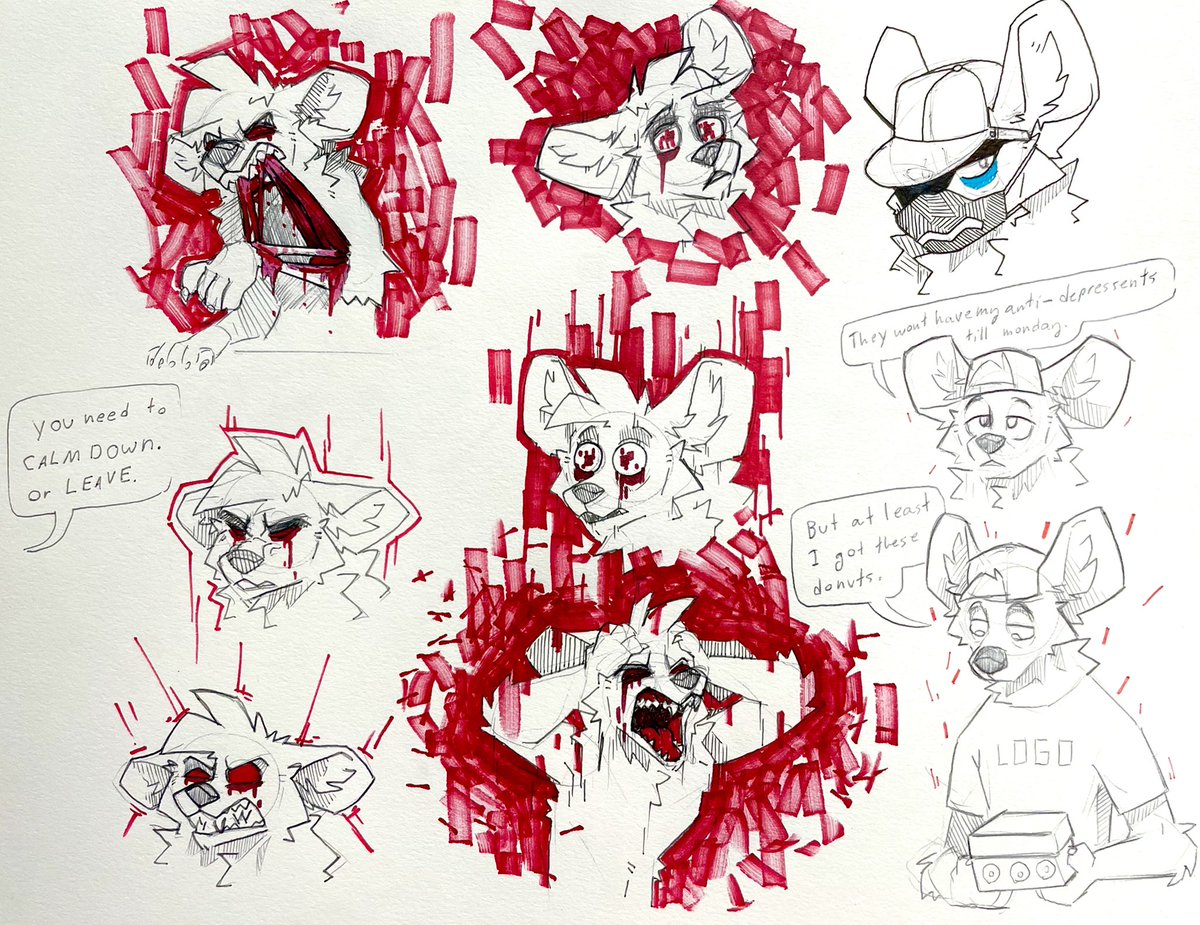 ZillionRoss's tweet photo. Daily sketches

CW: Blood/Gore 

(first page reads in columns right to left)

This weekend I tried to ween myself off my antidepressants as they weren’t working but ended up getting something called “Sensory Overload”

It’s a common side effect with ADHD, and can be traumatizing https://t.co/fwj4fwBkcR