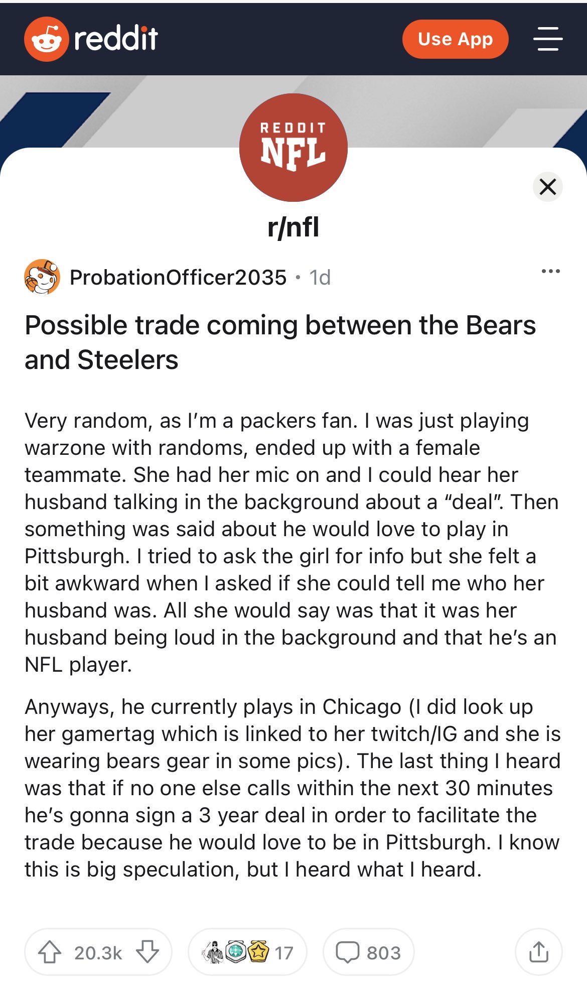 reddit chicago bears