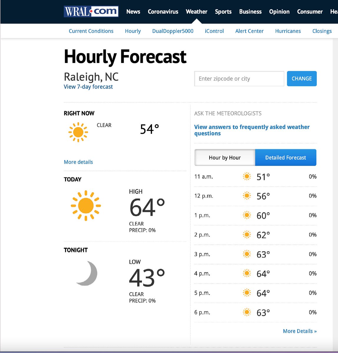 Excited to see so much sunshine in the forecast today! We love our city and are loving the spring weather. <a href="/WRAL/">WRAL NEWS in NC</a>
