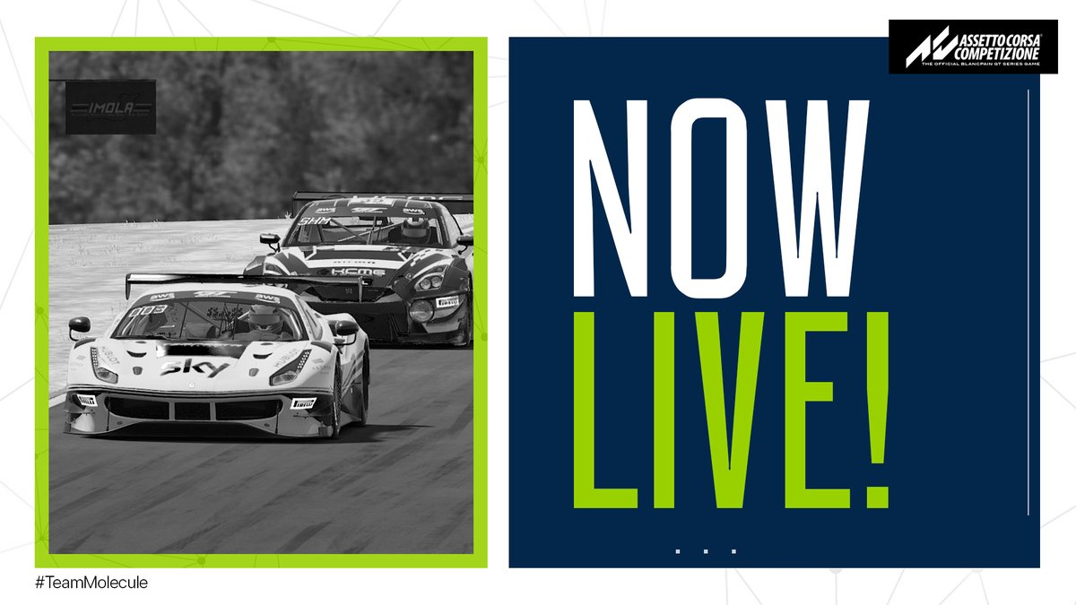 moleculert's tweet photo. 75 minutes of Imola is GO GO GO!

@IggyIgnat has the chance to wrap up the title tonight before the end of the season
Show our drivers support on the official broadcast⬇️

https://t.co/JhOhHRiYSi

#TeamMolecule #eSports #SimRacing #beACC https://t.co/WeJb7XiIcK
