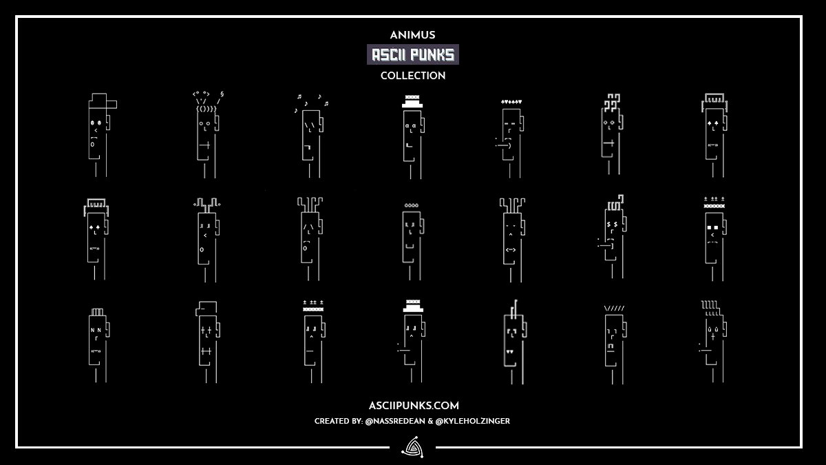 madebyanimus's tweet image. Only 2048 will ever exist. 

Adding these #ASCIIPunks to the Animus vault. Fully on-chain, generative punks built by @nassredean &amp;amp; @kyleholzinger. #NFT

asciipunks.com
