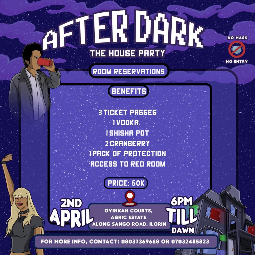 Itschristy___'s tweet photo. Yo! Guys
If you’re in ilorin you def don’t wanna miss this house party on Friday. 
There’s a holiday on Friday btw so let’s partyyyyyyy 💃 

It’s the venue for me 🥺, island in ilorin 😎
Normal ticket: 2k 
At the gate: 3k 
Room reservation (red room 🥵) : 50k

#AfterdarkTHP https://t.co/TJRVMjw9dY