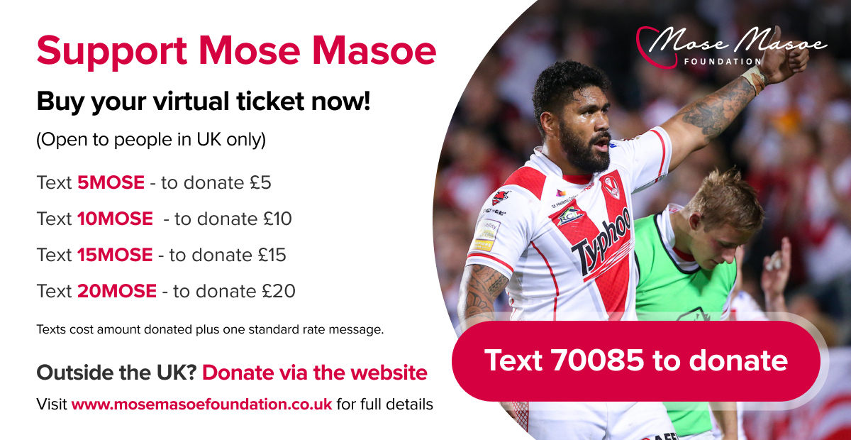 CAN WE 'VIRTUALLY SELL OUT' THE TOTALLY WICKED STADIUM FOR ROUND 2?
It's great to see so many fans and players of all clubs sharing our campaign to support <a href="/MoseMasoe/">Mose Masoe</a> and his family. TEXT 70085 and; 5MOSE, 10MOSE, 15MOSE, or 20MOSE to donate. #behindthesmile