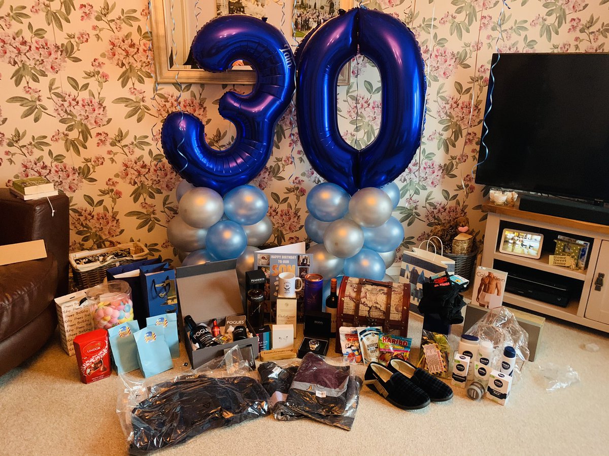 IainArmstrong91's tweet photo. The Big 30!! Despite being locked down on my birthday again my Wife give me a day to remember! Balloons/Presents and a Zoom party with Family and Friends❤️
#birthdaysurprise #30 #Zoom #Birthdaylockdown #lockdownanniversary https://t.co/vPoM7xzI3y