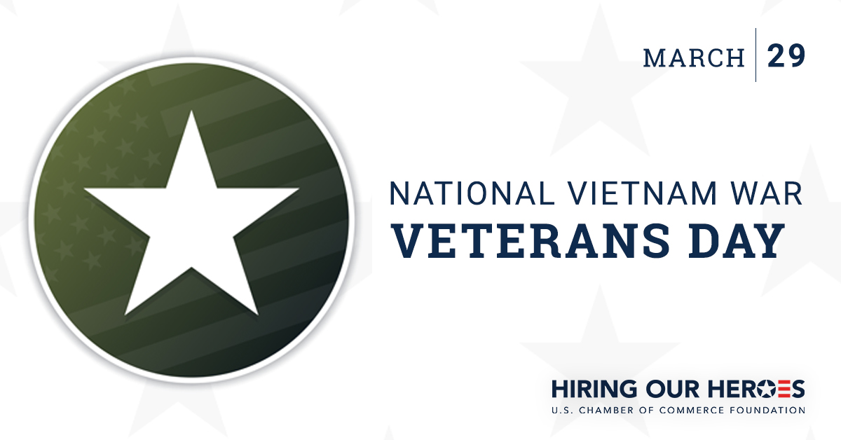On National Vietnam War Veterans Day, Hiring Our Heroes  recognizes and honors all Vietnam veterans who served. 

#ThankAVietnamVet #NationalVietnamVeteransDay