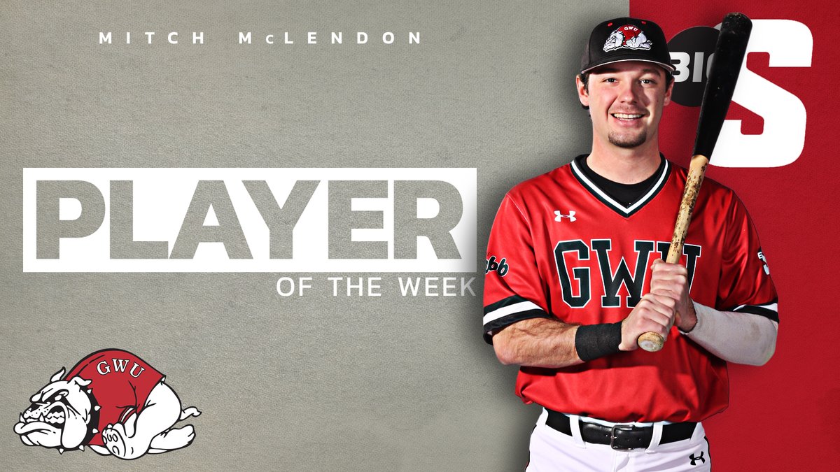 BigSouthSports's tweet photo. ✅ 2 Doubles
✅ 2 HOMERS
✅ 5 RBI
✅ 5 Runs Scored
✅ 4 WINS! 

@GWUBaseball's Mitch McLendon is the #BigSouthBase⚾️ Player of the Week! https://t.co/I9aGKKJYzs