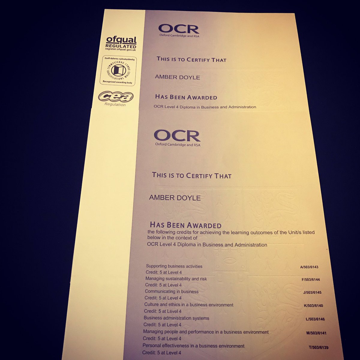 Got these through the post today. So proud of myself for completing my Level 4 Diploma in Business &amp; Administration 📚📈🗂#BusinessAdmin #Level4 #ProfessionalDevelopment