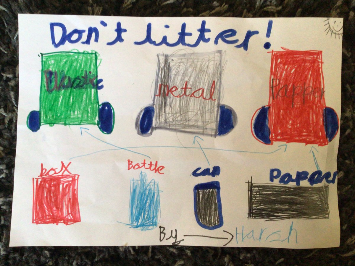 SustainableLCC's tweet photo. .And here are some excellent posters from children at #UplandsInfants School particularly looking at litter and plastic pollution #LitterLessTogether #LitterLessCampaign #LitterLessLeicester @EcoSchools https://t.co/zjybAy1JPS