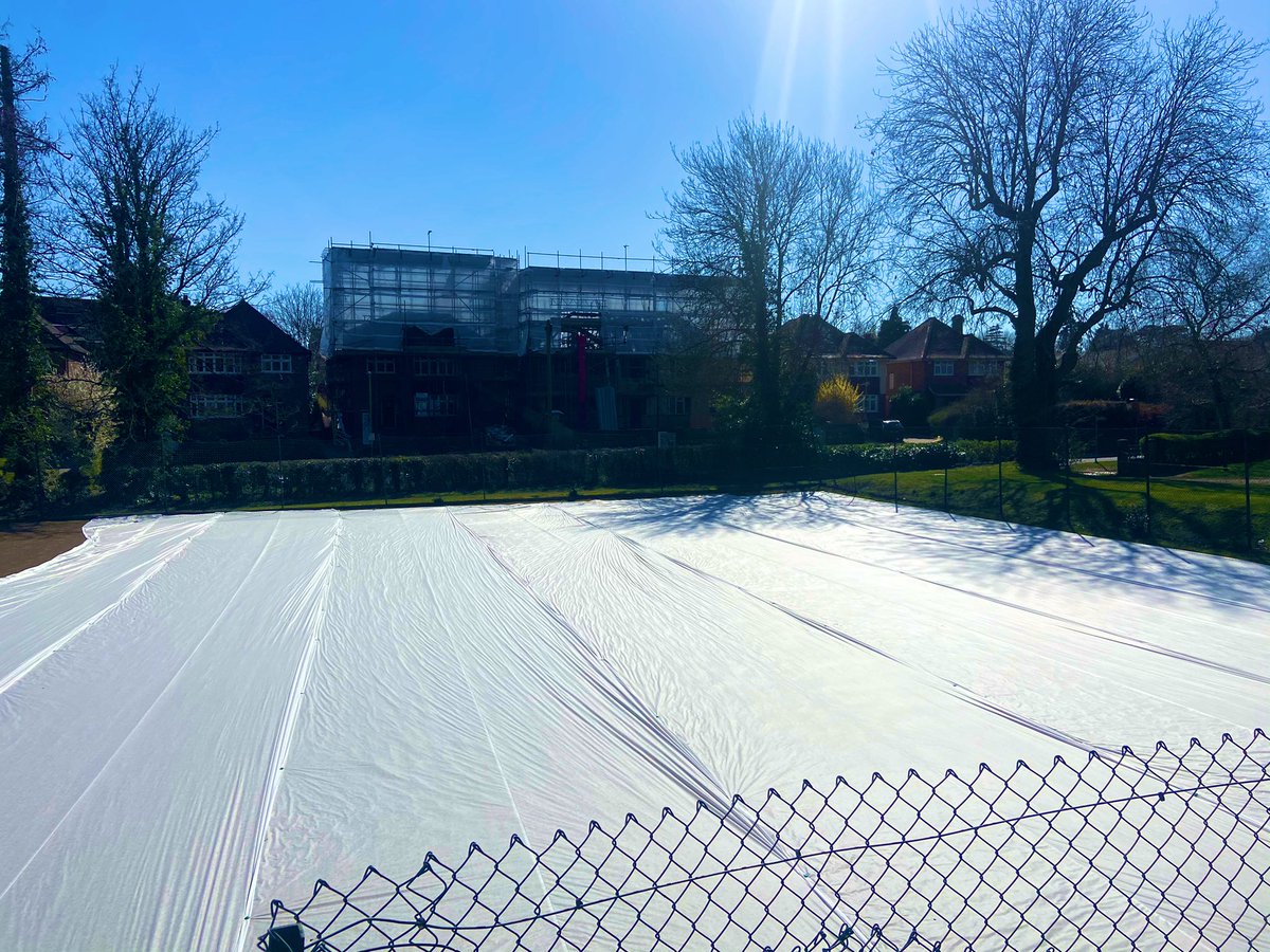 Been a busy day finally finished off <a href="/BSLTC/">BishopsStortfordLTC</a>  seeded on Friday  before the 🌧 and put the top dressing and Germination sheets on see you in 7 days or so 🤞🏻 <a href="/DavidBullRT/">David Bull</a> <a href="/rigbytaylor/">Rigby Taylor</a> <a href="/BinderLoams/">Binder Loams</a>  <a href="/Tuckwells_Rob/">Rob Galley</a> <a href="/CampeyTurfCare/">Campey™ Turf Care Systems</a> @PTuckwellLtd <a href="/Benjaytaylor/">Ben Taylor</a>