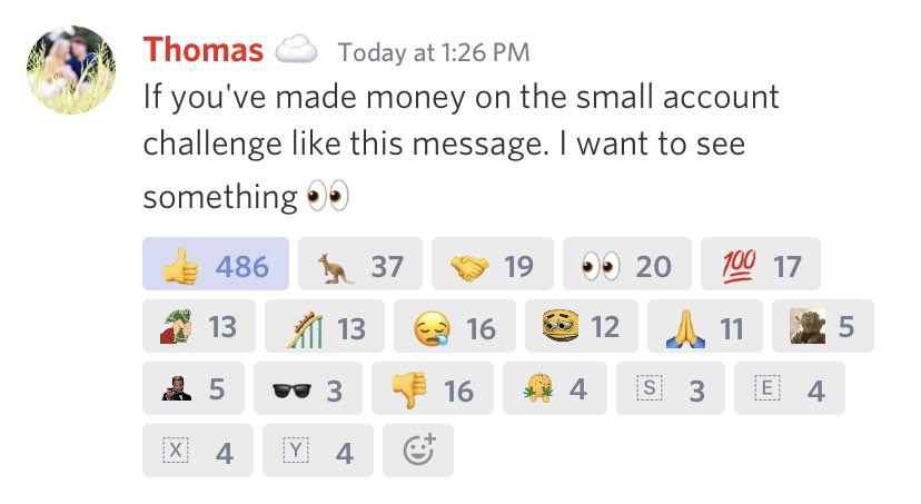 TFC_FanClub's tweet photo. The small account challenge is on fire! Let’s bring in the million already!! @thomascwatts @tfinancialcloud #111challenge #1000ToAMillion #optionstrading https://t.co/gQGcJijIZc