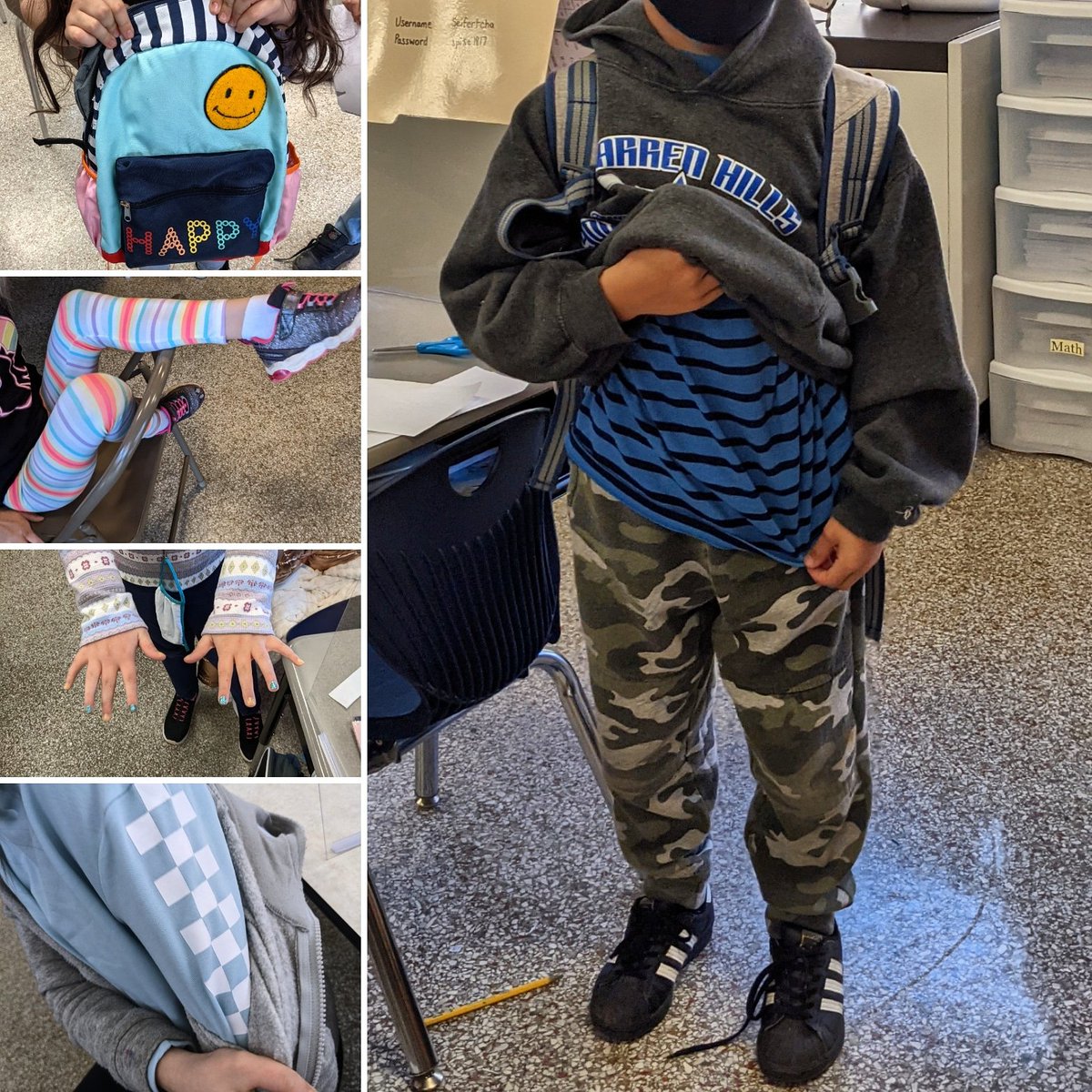 ruthcbyrne's tweet photo. My new favorite part of pattern day is kids realizing they were wearing patterns even when they hadn't planned to.
There's a lesson! Elements of design are everywhere, and humans are constantly using art to make their lives richer.
#yamspiritweek #dragonlearners #yam2021 https://t.co/tW26GmasYl