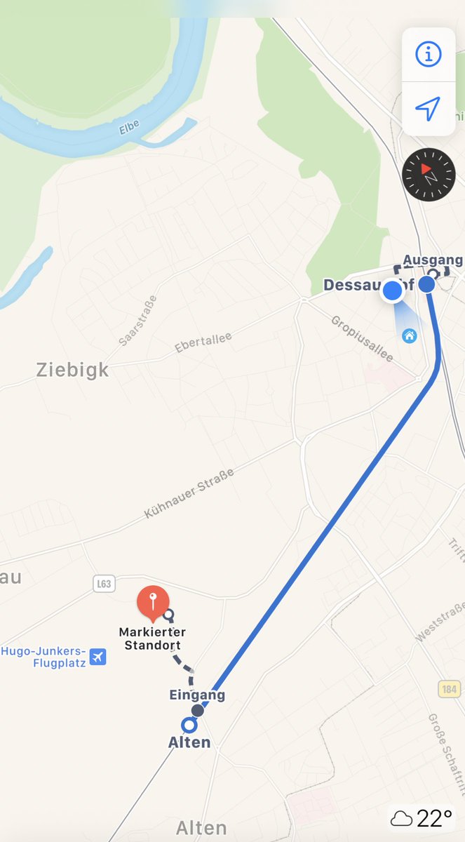 MultimodalT's tweet photo. Mit der RB50 von @AbellioMD von Dessau-Alten nach Dessau Hbf auf dem Weg von der alten Landebahn zum Seminarplatz Dessau #publictransport #transit #öpnv #abellio #applemaps https://t.co/JFbVNbVI63