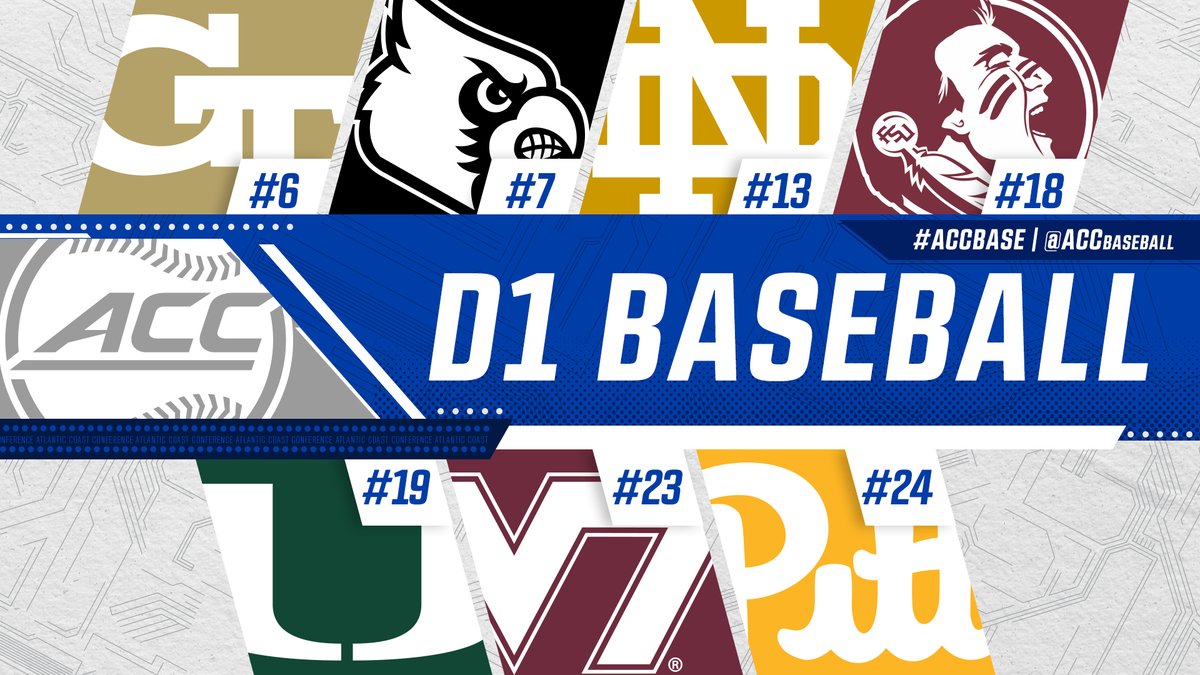 ACCBaseball's tweet photo. D1 Baseball Rankings 📊

Here's where we stand in the Top 25 (games through March 28) https://t.co/CRwhGstOoa