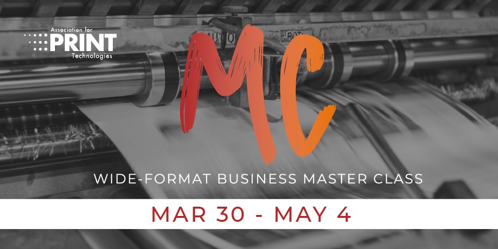Want to develop a plan for building your wide-format operation? Attend our Wide-Format Business Master Class starting tomorrow, March 30th!

#APTech members are eligible for discounts. RSVP now: bit.ly/3cyQOiC

#PrintIndustry #Print #WideFormatPrinting #WideFormatPrinter