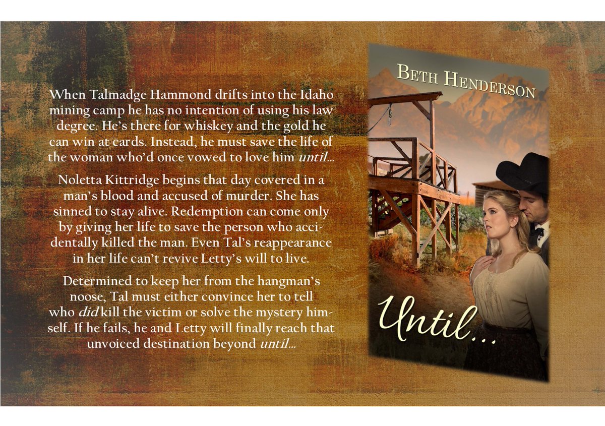 Beth__Henderson's tweet photo. One week to go until.... well, UNTIL . . . is released!
Preorder!
#historicalromance #mystery #Idaho #miningcamp
#Kindle https://t.co/jh6kFb649J
#Nook https://t.co/pKj9ncAMOJ https://t.co/tn0yS80cdV