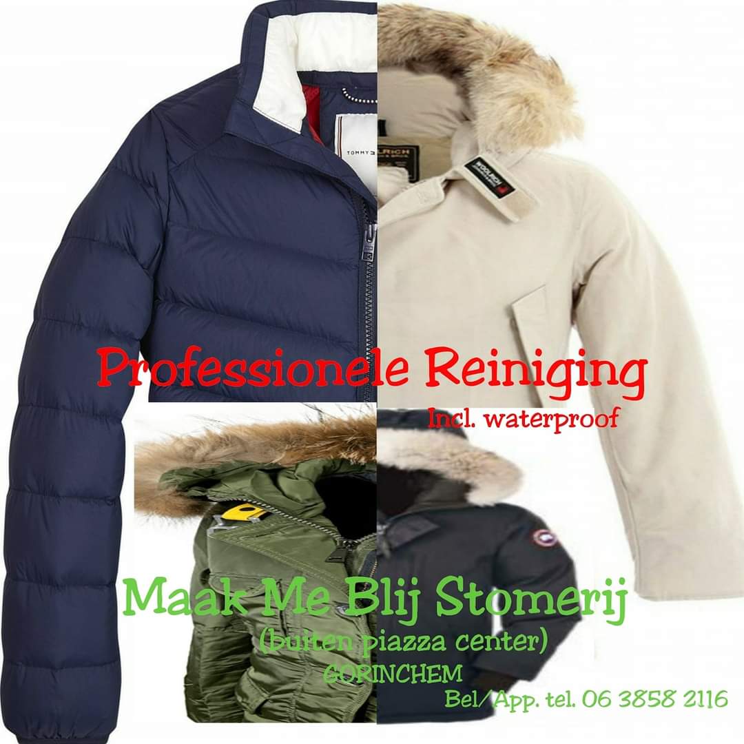 De winterjassen schoon de kast in! 

Wij zijn OPEN! 
SNELSERVICE  
(buiten Piazza Center) 
Wijnkoperstraat 3,Gorinchem
Bel/App. tel. 06 3858 2116

maps.app.goo.gl/PTW7Cmyv836iX3…
Geopend, 
Ma + Di 08:00-18:00 
Wo08:00 tot 15:00 geopend! 
Do+ Vrij 08:00-18:00  
Zat  09:00 tot15:00 geopend