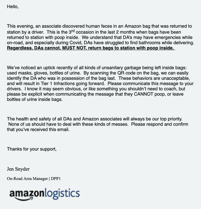 Jesus! This is high-larious!!!! #amazondriver #amazondeliver #vanlife https://t.co/pV47Ww4U3Y<a href="/tag/amazondriver"class="tags">&#35;amazondriver</a><a href="/tag/vanlife"class="tags"><span>&#35;vanlife</span></a><a href="/tag/amazondeliver"class="tags"><span>&#35;amazondeliver</span></a>