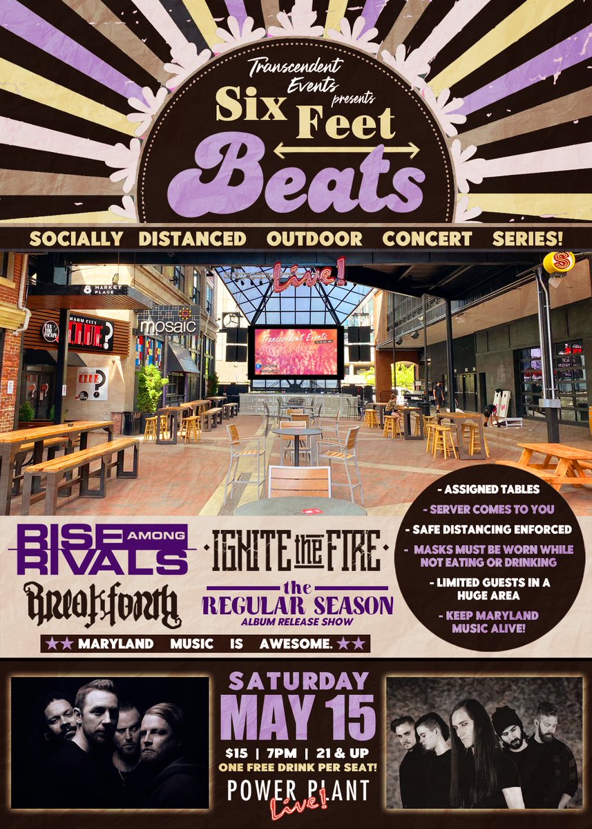 BreakforthMusic's tweet image. STACKED doesn’t even begin to describe this lineup!! Safe and socially distanced presented by @TranscendentMD at @POWERPLANTLIVE tickets on sale this Friday!! You will NOT want to miss these powerhouse bands! @RiseAmongRivals @ITFMusicOnline  @regular_season