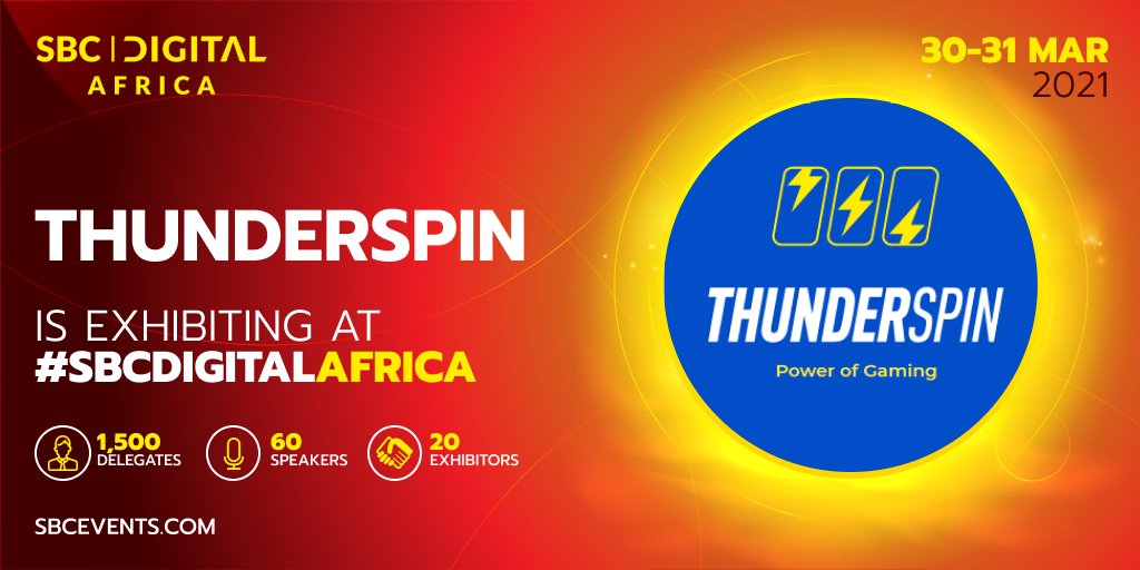 ThunderSpin_'s tweet photo. Meet ⚡⚡⚡ThunderSpin at SBC Digital Africa 30-31.03.21 🤝
https://t.co/xNJ6Yerus1 #thunderspin #SlotsGames #SBCDIGITALAFRICA https://t.co/jM7PCA8Ego