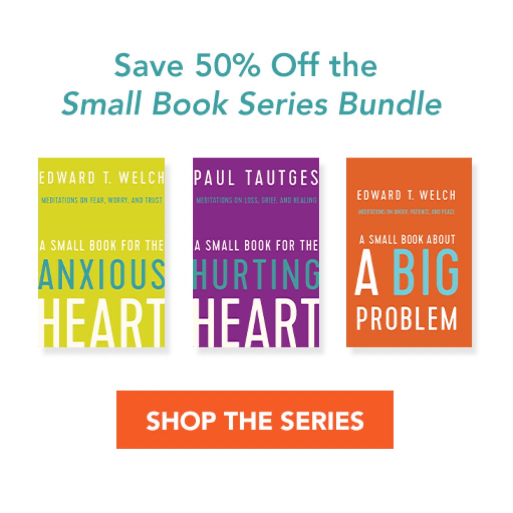 newgrowthpress's tweet photo. Save 40% on any devotional in the Small Book series or save 50% on the bundle of all three at https://t.co/VqTbqPtfug. Offer ends 3/30. @ccefcounseling @PaulTautges #smallbook #devotionals #anxiety #grief #anger #sale #counseling #biblicalcounseling #christiancounseling https://t.co/TdzLW5RsxQ