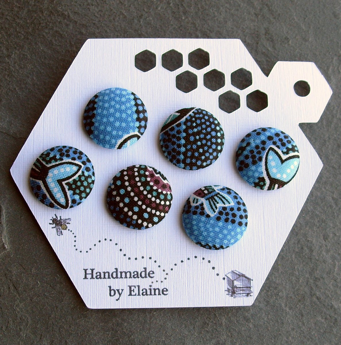 HandmadeElaine's tweet photo. Excited to share the latest addition to my #etsy shop: 32L Fabric Covered Buttons - 6 x 20mm, Blue Buttons, Purple Buttons, Cream, Turquoise, Tribal Button, Aqua Aborigini, Aboriginal Art, 3946 https://t.co/tIhsIBJsZz #20mmbuttons #32l #bluebuttons #purplebuttons https://t.co/CLYQNZRfkR
