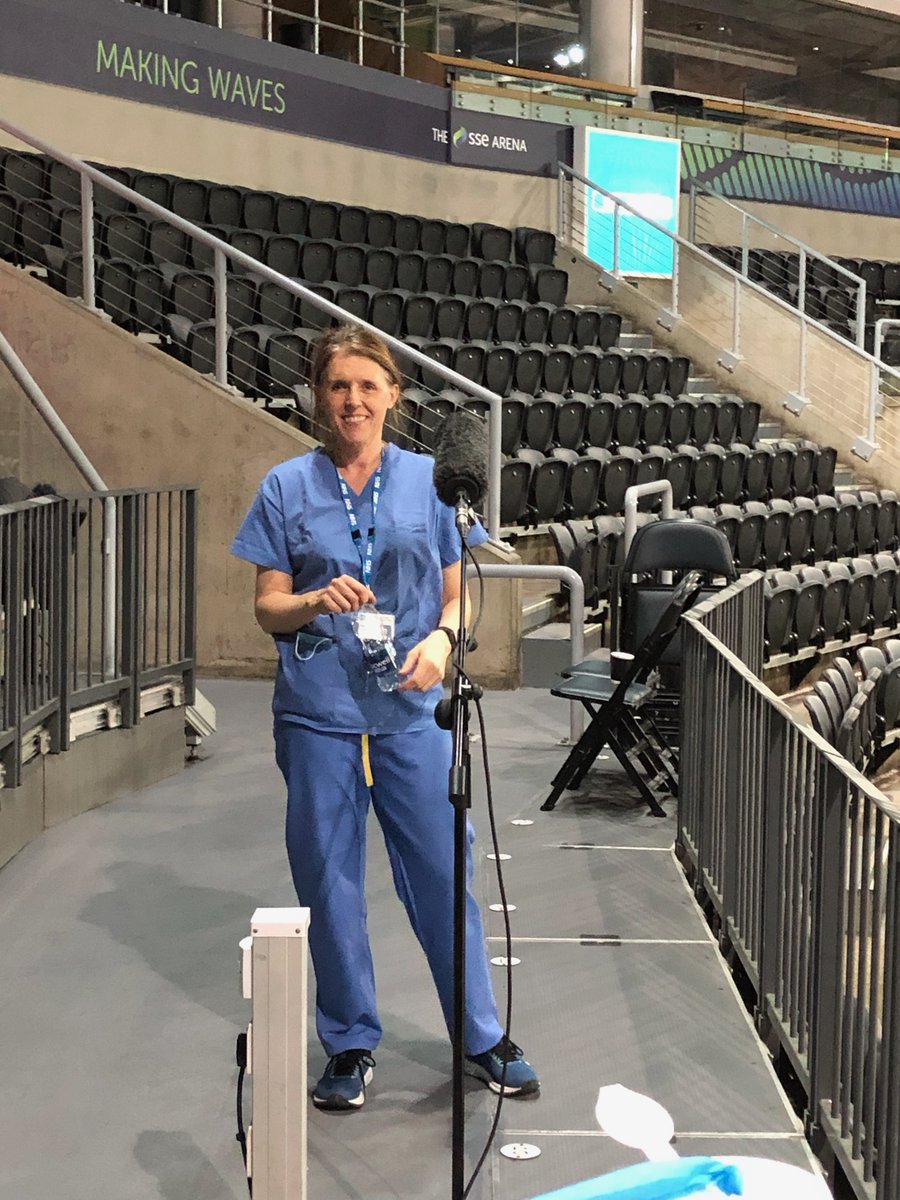 The dressing rooms at @SSEBelfastArena might be more used to hosting stars like Robbie Williams, but from today they're home to the fridges where doses of Covid-19 vaccines are kept. Jill McIntyre, Head of Pharmacy, tells @NewsDeclan everyone is 'very excited, very upbeat.'