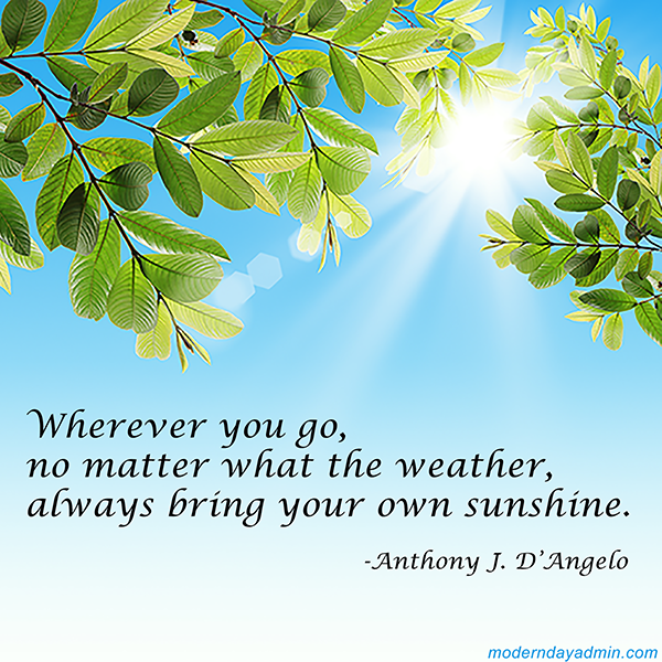 WCCoGolf's tweet photo. "wherever you go, no matter what the weather, always bring your own sunshine." -Anthony J. D'Angelo

#quoteoftheweek #greenindustry https://t.co/uzx1UZTJGr