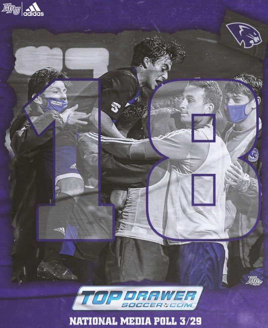 HPUMSOCCER's tweet photo. MOVING ON ⬆️... 

The Panthers are ranked 18th in the @TopDrawerSoccer National Top 25 Poll this week. #GoHPU https://t.co/o05s59nTvh
