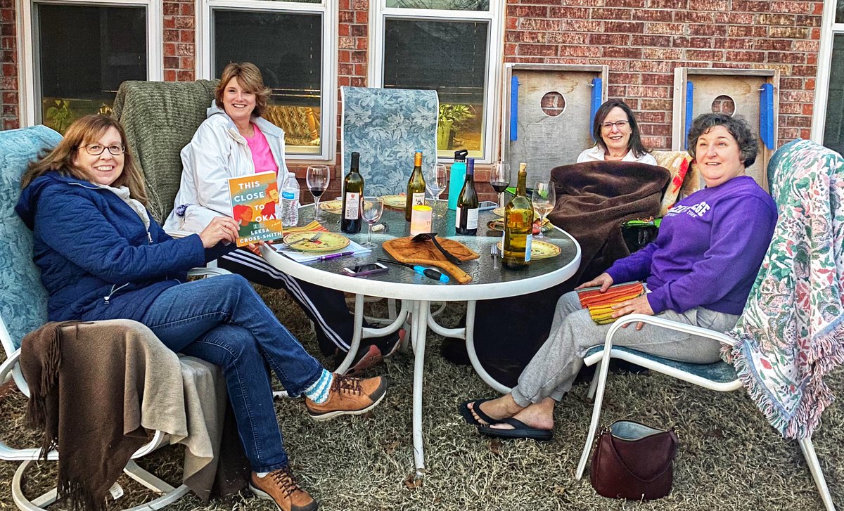 bookclubcookboo's tweet photo. “A great discussion of #ThisClosetoOkay. We had a fire pit, pizza, and wine and discussed Tallie and Emmett for hours."- "Take Two #BookClub of Wichita Falls, TX on @leesacrosssmith’s novel, read with @grandcentralpub
galleys via #GalleyMatch. Review: https://t.co/Vh1uZdPEED https://t.co/Rd3yhbhi2j