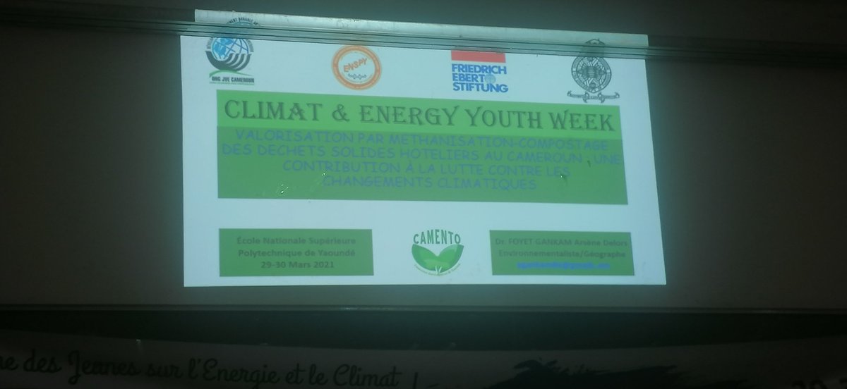 Le CEYoW est toujours en cours à l'<a href="/ENSPolytech_UY1/">Ecole Nationale Supérieure Polytechnique de Yde</a>.  Place au panel réservé au partage d'expériences des jeunes sur leurs actions en faveur du climat au Cameroun. 
<a href="/minepded/">MINEPDED_CAMEROUN</a>
<a href="/minepded/">MINEPDED_CAMEROUN</a> <a href="/MinesupCmr/">MINESUP Cmr-Officiel</a> <a href="/bsdkrs/">Blondel Silenou</a> <a href="/HPaglaga/">Hervé Donatien MAKEBEL PAGLAGA</a> @ Cladelle2 <a href="/AzimbombiM/">Azimbombi Myra</a> @PossiWambo @ Minjec00237 @FESnewsbrief