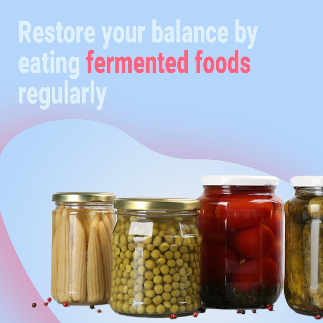 TiaHealth's tweet photo. Did you know that eating fermented foods regularly can help your gut restore its balance? ⚖️😌 They're more common than you think! Look for kombucha, kefir, yogurt, pickles, or sauerkraut on your grocery store shelves. #tiahealth #fermentedfoods #probiotics #themoreyouknow https://t.co/bfqL8OORbN