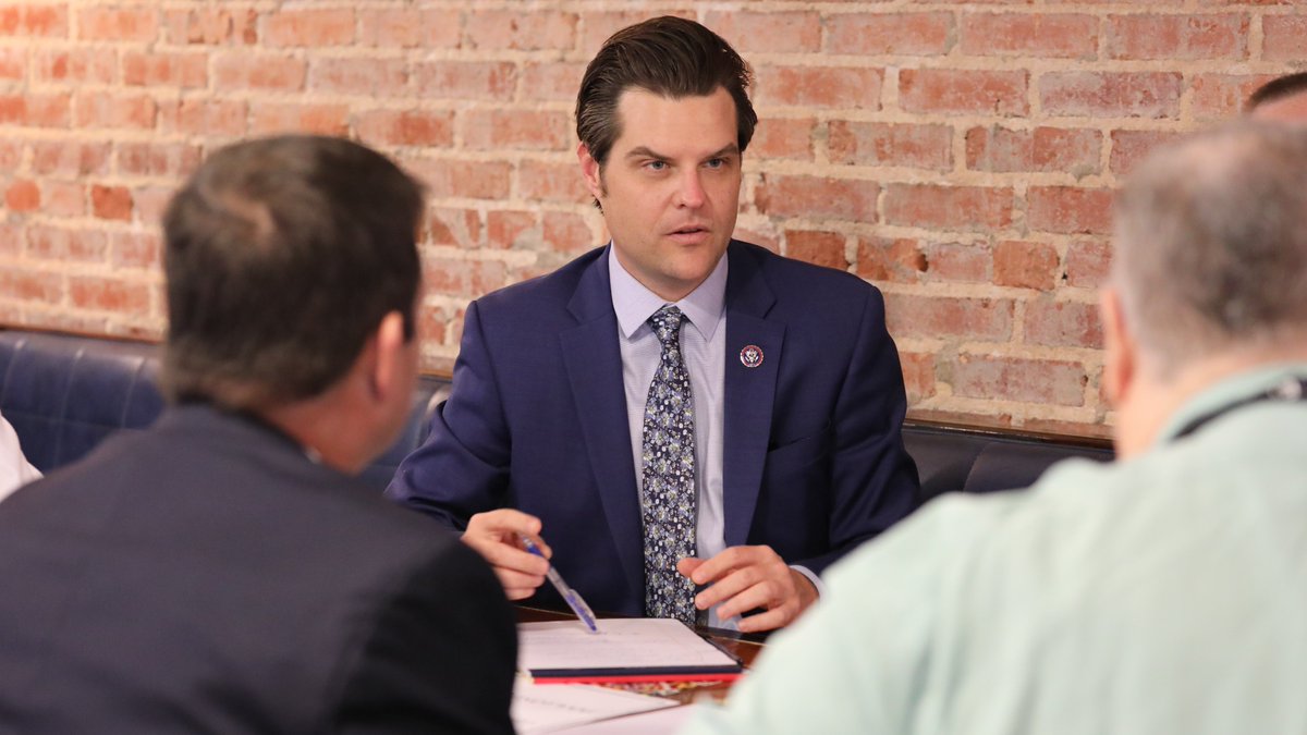 FmrRepMattGaetz's tweet photo. I'm thankful for local leaders and elected officials in Okaloosa County and Crestview who are committed to the wellbeing of small businesses and residents in Northwest Florida.
Great to talk economics, the Crestview Bypass project, and more with these leaders today! #OpenGaetz https://t.co/ENiGjeZ75i